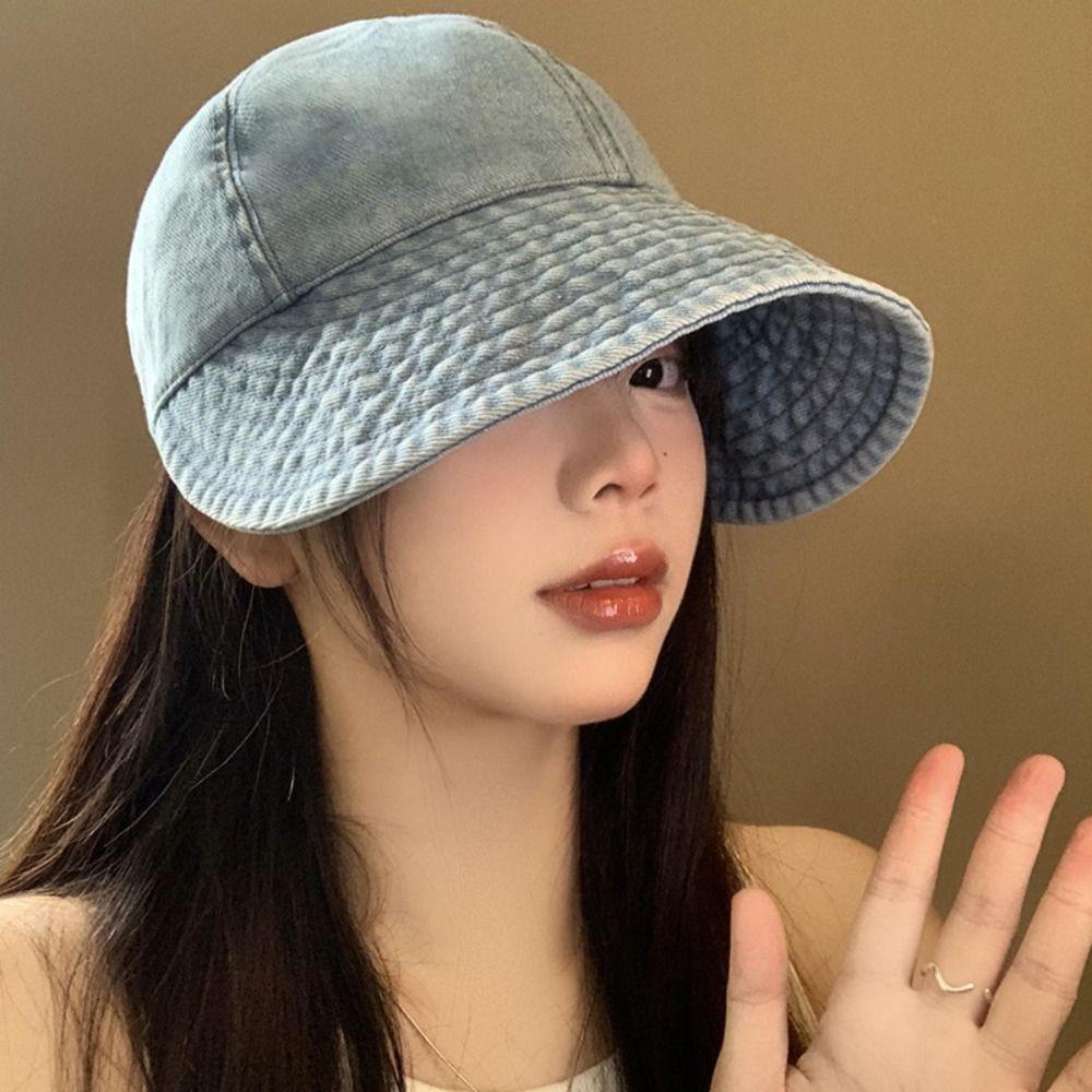 Sun Protection Women Baseball Cap Retro Big Brim Sun Hat Sun Cap  Summer Spring Autumn