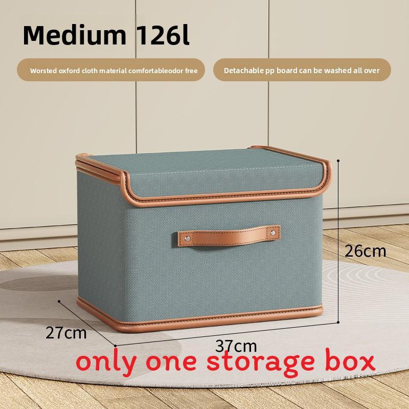 Oxford Cloth Collapsible Clothes Storage Bin With Lid For Bedroom Organizer