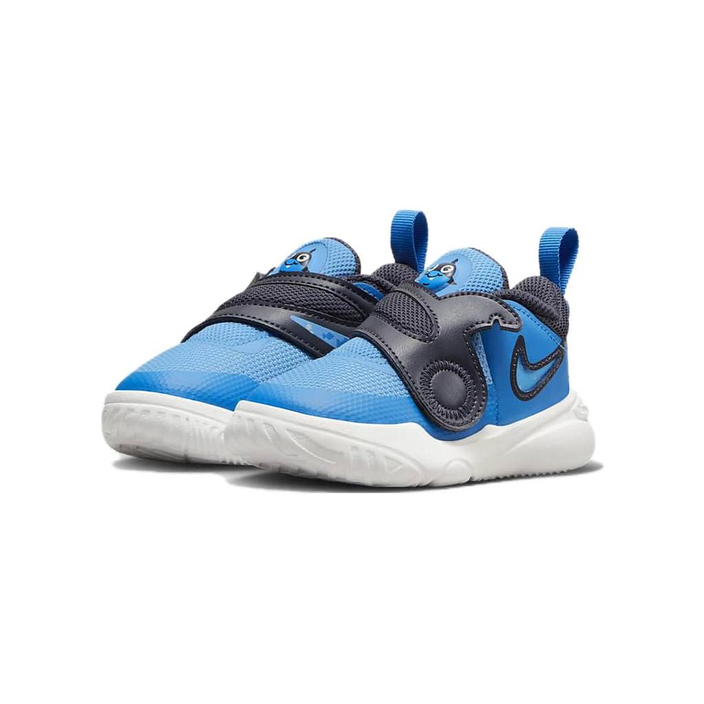 Nike Team Hustle D 11 Lil TD Abrasion Resistant Low top Toddler Shoes Blue White Infant And Toddler DV8993-400
