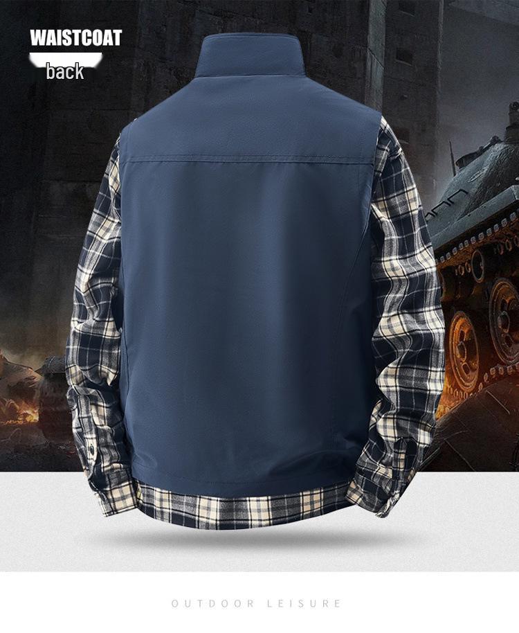 Men's Outdoor Workwear Multi-Pocket Vest - Thin, Sleeveless Fishing & Photography Jacket