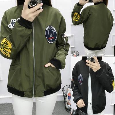 Women Casual Fashion Baseball Jacket Long Sleeve  Jacket