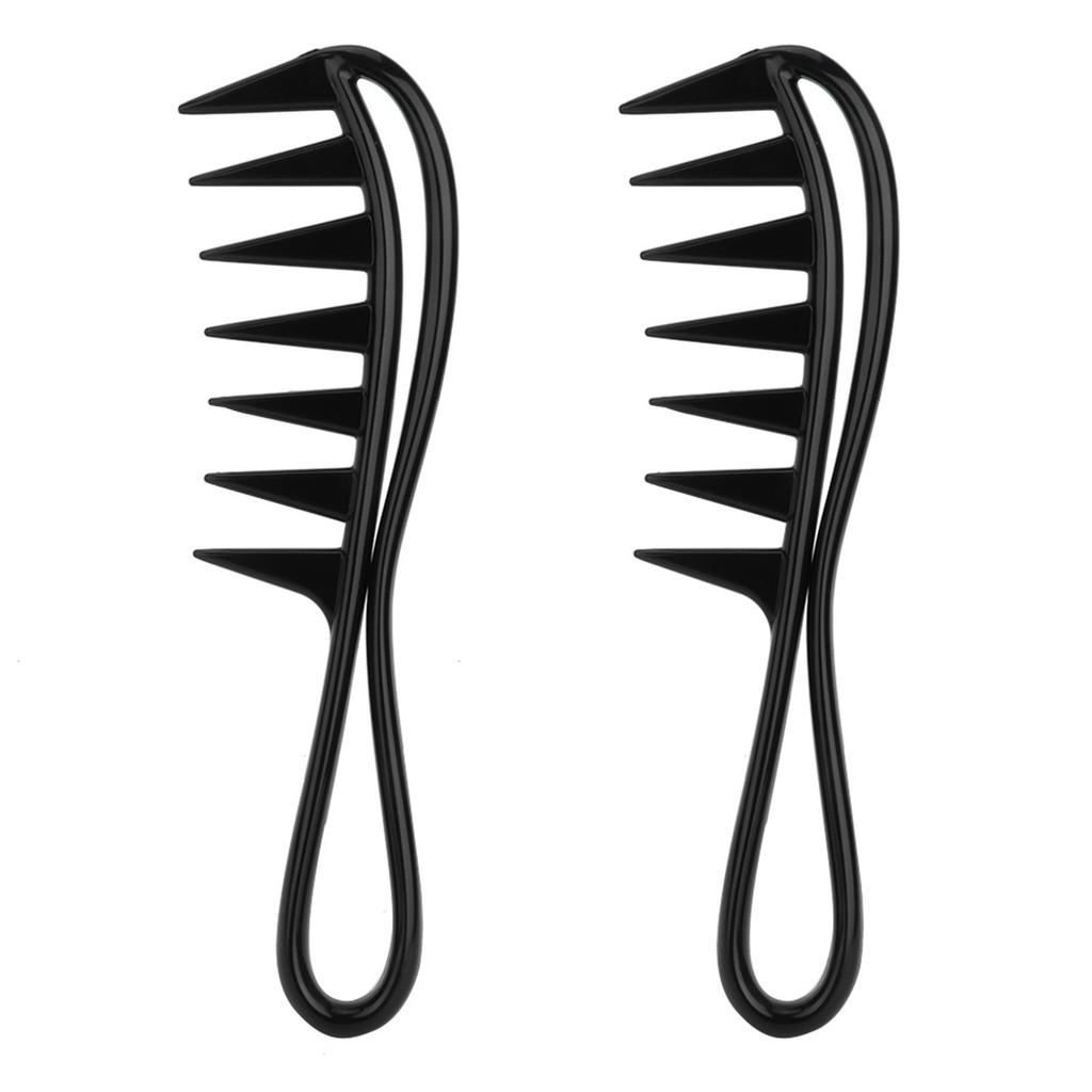 2pcs Professional Salon Wide Teeth Shark Comb Curly Hair Hairdressing Comb Hair Styling Tool