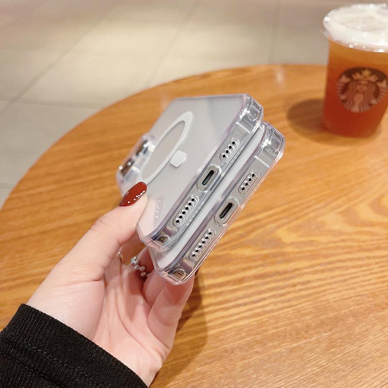 Transparent for Magsafe Magnetic Cases for iPhone 15 14 13 12 11 Pro Max Mini 7 8 Plus Clear Wireless Charging Phone Accessories