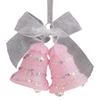 Pink Glitter Christmas Ornaments Acrylic Bow/Bell/Tree/Ballerina Hanging Decorations for Xmas Tree Holiday