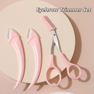 Eyebrow Razor Eyebrow Trimmer Scissor Beauty Products for Women Eyebrow Scissors with Comb Stainless Steel Beauty Makeup Tools