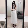 Sleeveless dress women's summer new niche design sense slim foreign style a word casual temperament long skirt