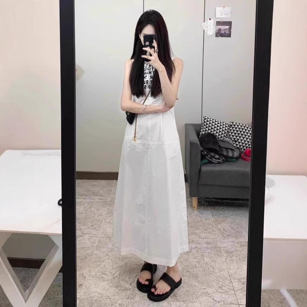 Sleeveless dress women's summer new niche design sense slim foreign style a word casual temperament long skirt