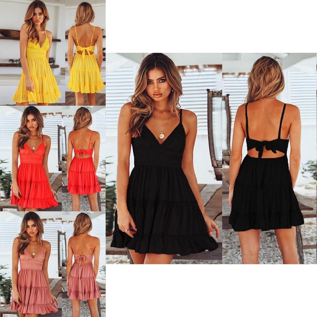 Elegante Mini Abito Estivo Boho da Donna per Cocktail Serali e Feste in Spiaggia