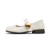 White Mary Jane Shoes New Autumn Thick Heel Light Mouth Single Shoes Commuter Small Leather Shoes