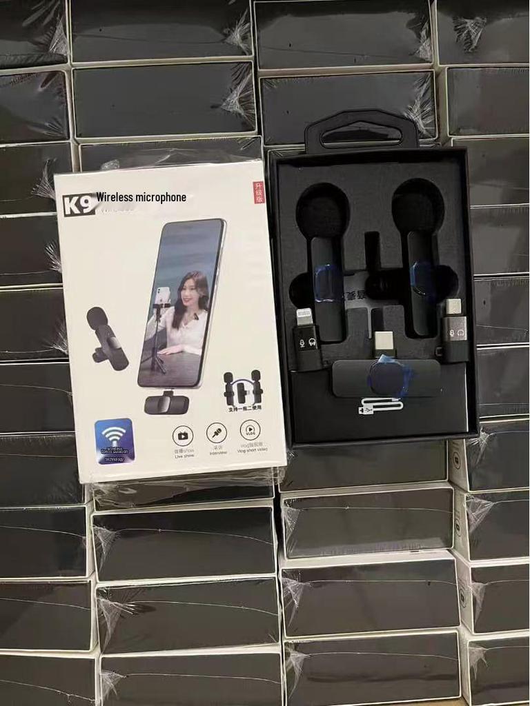 K9 Lavalier Wireless Microphone Duo for Mobile Streaming & Smart Noise Cancelling Audio Recording