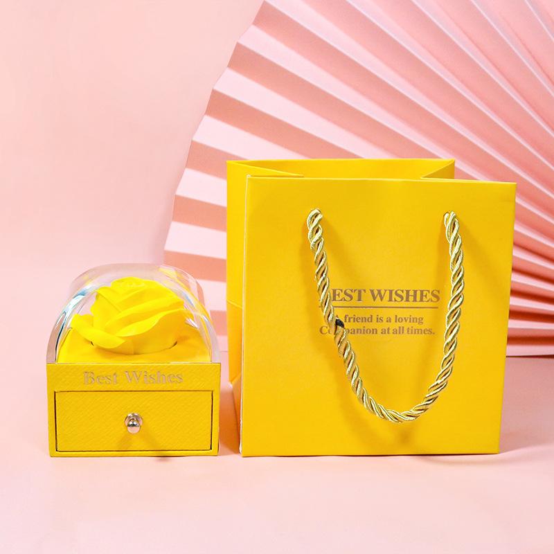 Single Layer Jewelry Box For Soap Flowers Rings Earrings Pendants Necklaces Elegant Storage Organizer Perfect For Gifting And Home Decor