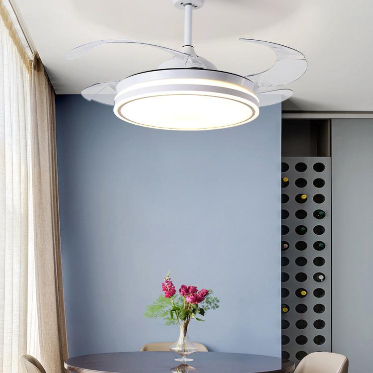 Nordic Luxury Smart Chandelier with Invisible Ceiling Fan for Living Room, Bedroom, and Dining Room.