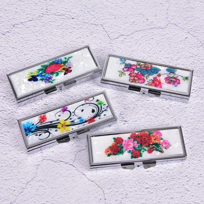Metal Pill Box Cutter Splitters Pastilleros Estuche Folding Pill Case Container for Medicines Organizer 6 Slots 85mm*35mm*15mm
