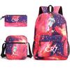 Large Capacity Schoolbag with Shoulder Strap; Student Three-piece Pencil Case Set