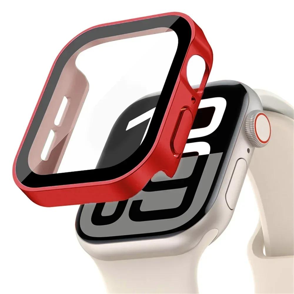 Tempered Glass Cover for Apple Watch Case 46mm 42mm 45mm 41-44-40mm Screen Protector Series 10 7 8 9 SE 5 6 4 IWatch Accessories