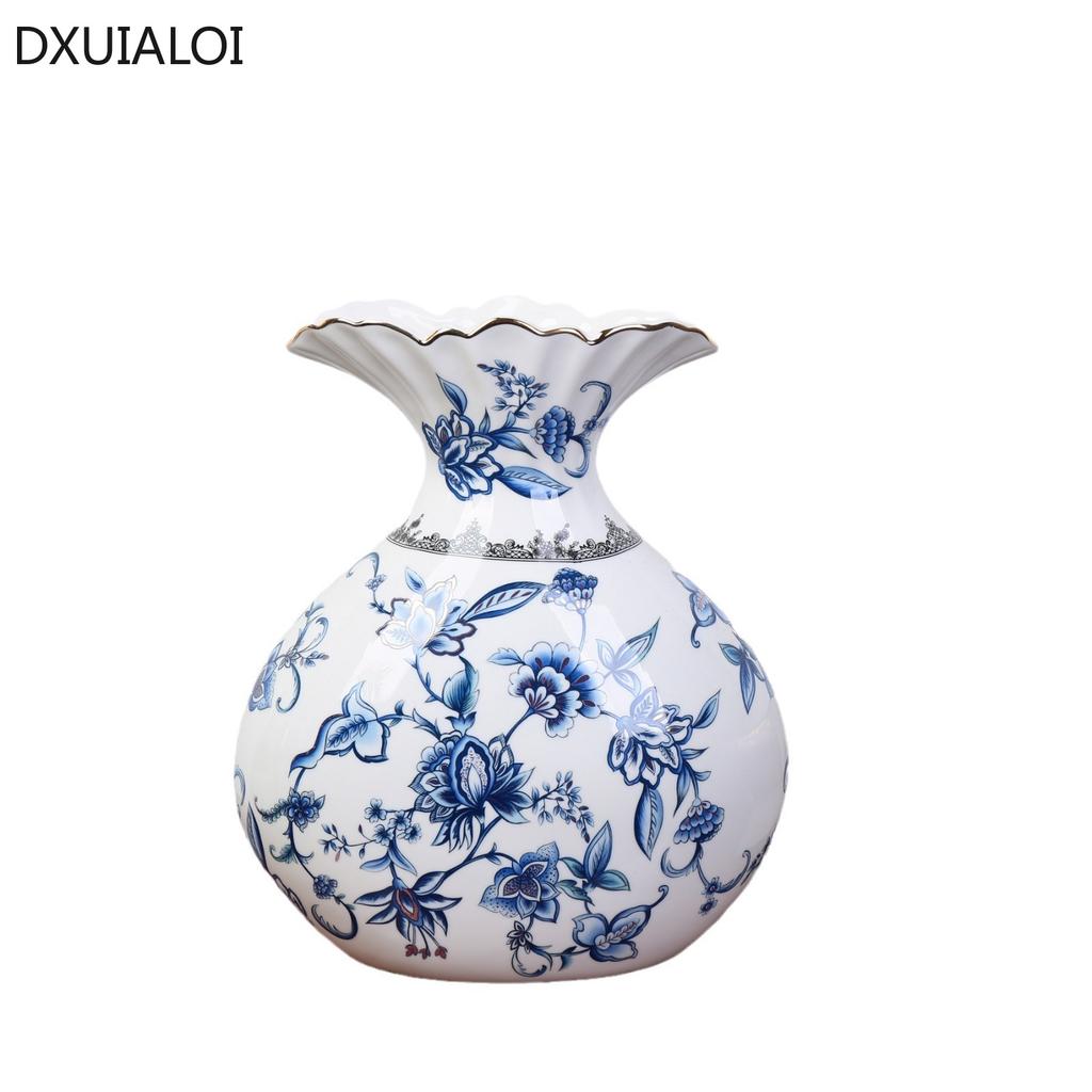 Creative lucky bag ceramic vase Home decoration accessories Living room tabletop decorations Flower arrangement device