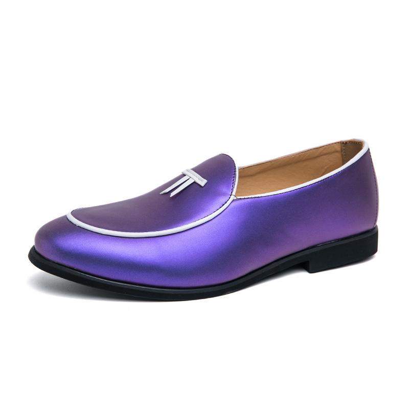 

2025 new fashionable large size 46 fringed loafers men s European station British Korean version hairstyle leathershoes 46 фіолетовий