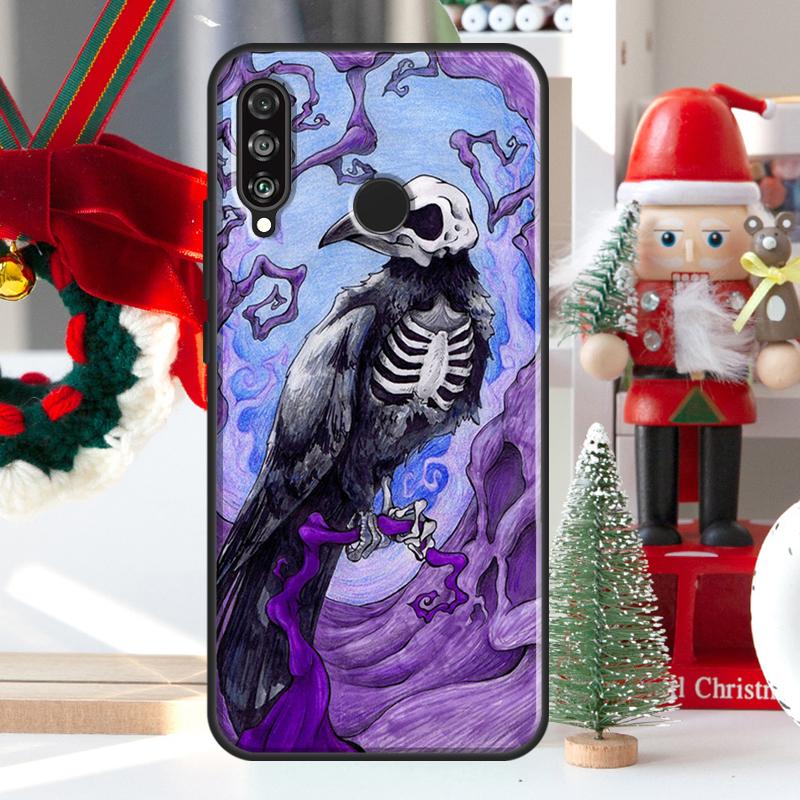 Crow Raven Dark Skull For Huawei Nova 7i 8i 11i 12i 12s Y73 Y70 Y90 Y60 Y72 Y61 Y91 9 10 SE P30 Pro P40 Lite Case