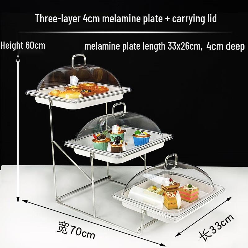 Two-Layer Buffet Display Stand with Lid