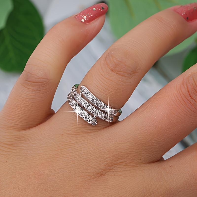 Micro-inlaid zirconia simple and elegant ring