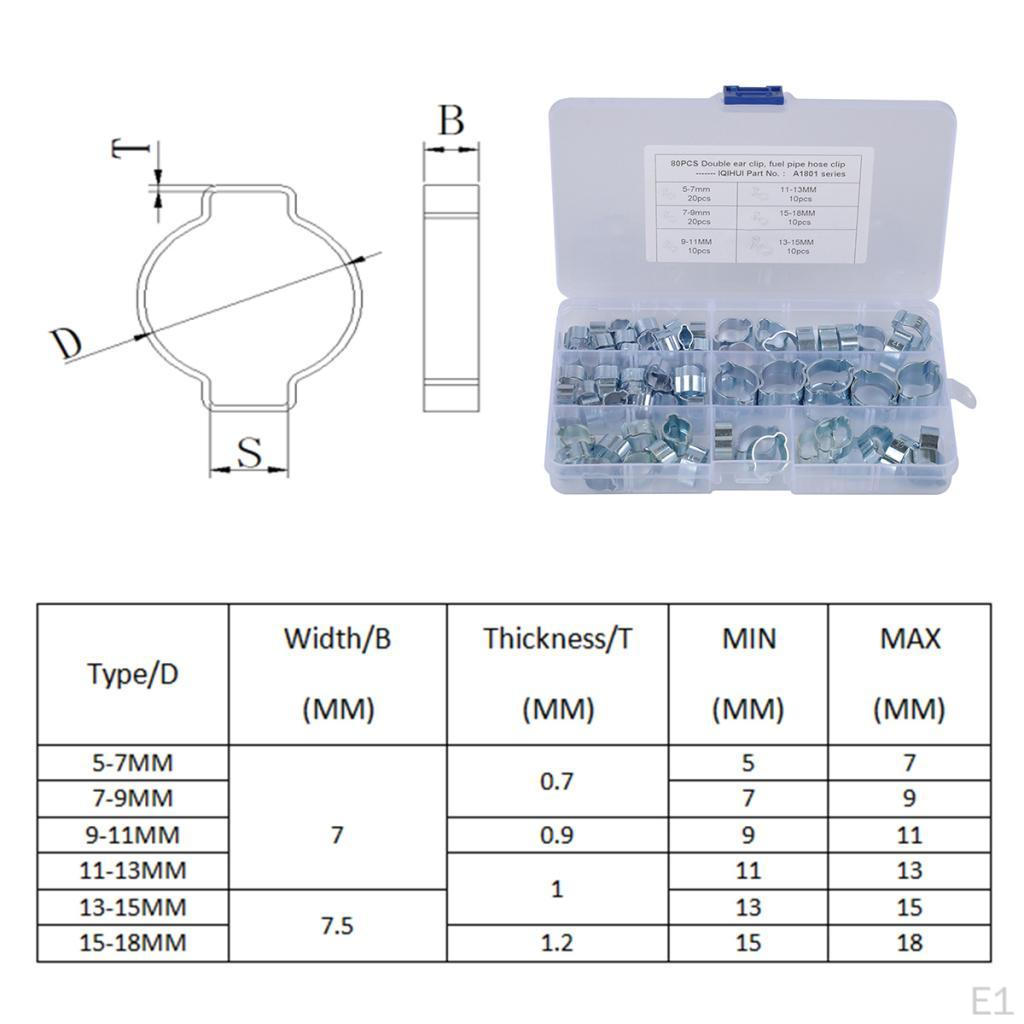 Double Ear Clamps Or Clips Water Fuel Air Assortment Box X80