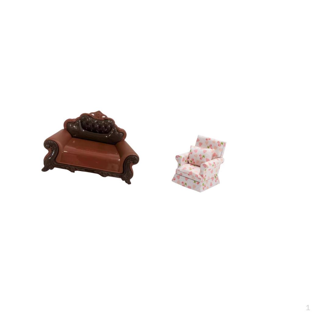 Miniature Sofa Couch Single Chair Model DIY Accessory Dollhouse Furniture Room for Micro Landscape