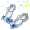 Girls' High Heels Spring and Autumn New Style Sequin Fashion Crystal Princess Shoes Little Girls' White Performance Shoes Direct Supply