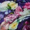 Blue Purple Silk Scarf Foulard Women Brand China Peony Long Scarves Printed Fall Winter100% Silk Ladies Scarf 170*53cm