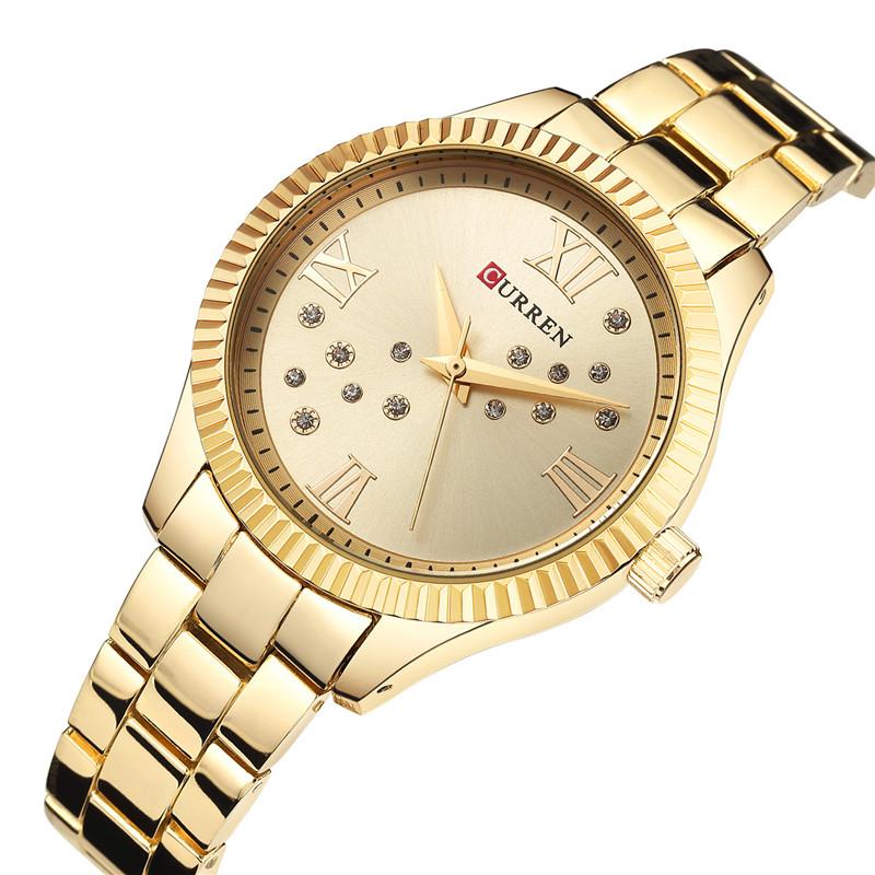 CURREN Nouvelle Montre Femme Tendance Marque Haut de Gamme Luxe Dame Fille Montre-bracelet Or Rose Bracelet Acier Inoxydable Montre Féminine Cadeau