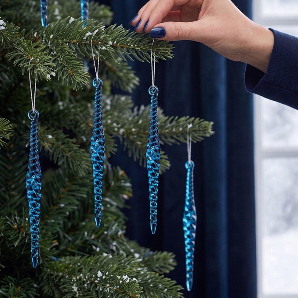 Transparent Christmas Tree Pendants Hanging Icicle Decorations Wedding & Outdoor Decor