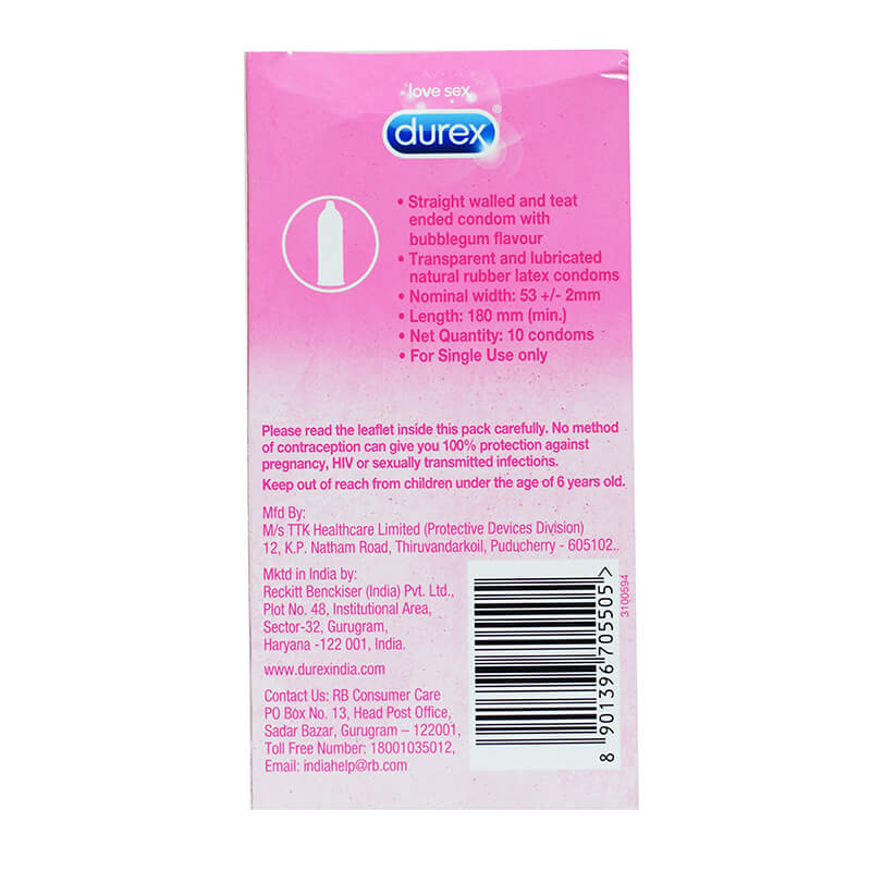 Kondome „Kaugummi“ (10 Stück), Kondome Bubblegum, Durex
