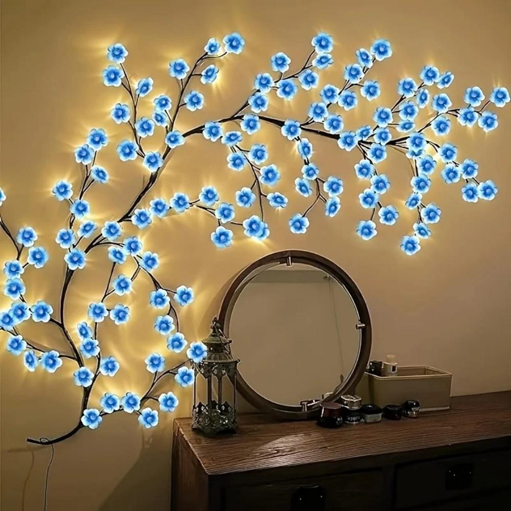 Xiaomi 72/96/144LED Artificial Cherry Blossom Branch LED Lights, USB Powered Pink Flower Fairy Lights for Bedroom Aesthetic Decor