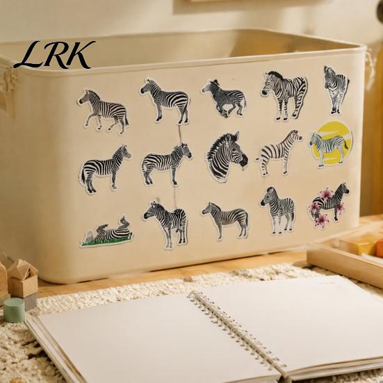 Zebra Stickers 50PCS Stickers, Creative Waterproof Vinyl Graffiti Decals, Decorative for Water Bottles Realistic Cartoon Wild Animal Patterns