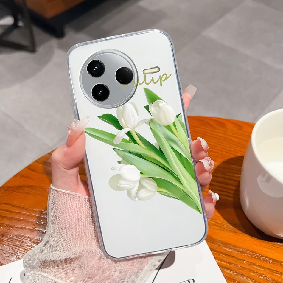 Case For POCO F7 Pro / F7 Ultra Summer Flower Transparent Funda For POCO F 7 Soft Untra Thin Phone Back Cover Shockproof Housing