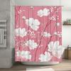 Pink White Flower Bath Shower Curtain Waterproof Bathroom Decor Home Decoration