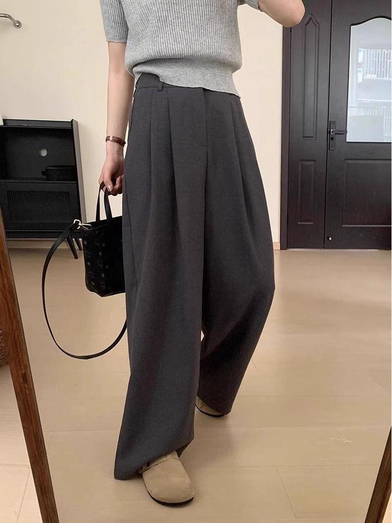 Beliebte High-Waist Damen-Hose in Übergröße, Elegant, Weiter Beinschnitt, Gerader Schnitt - Schlankmachend, Locker, Bodenlang für den Frühling