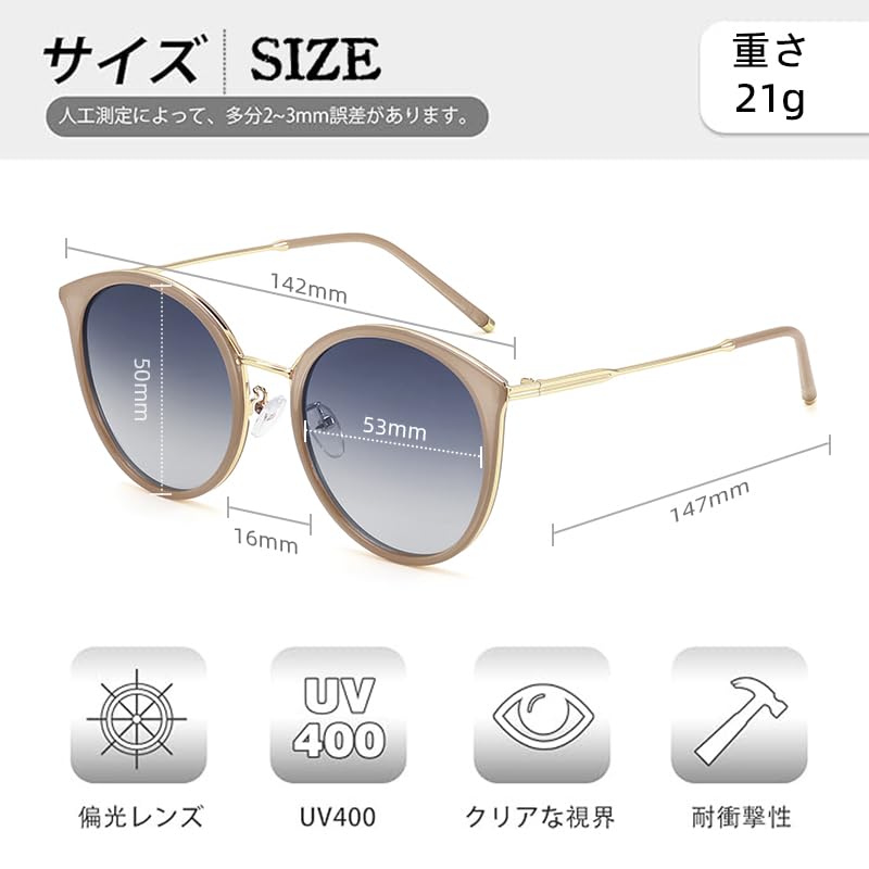 FEISEDY TAC Polarized Sunglasses with UV400 Round Perfect for and B1326 Women's Protection, TR90, Shape, Driving, Fishing, Hiking, Shopping, Travel,