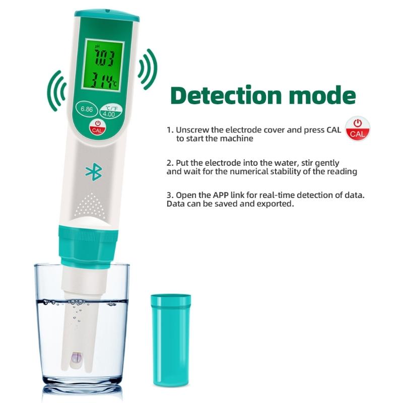 Pocket Meter Water Quality Tester for Swimming Pool Agriculture Temperature Meter 0-14PH Digital Tester Pen Portable