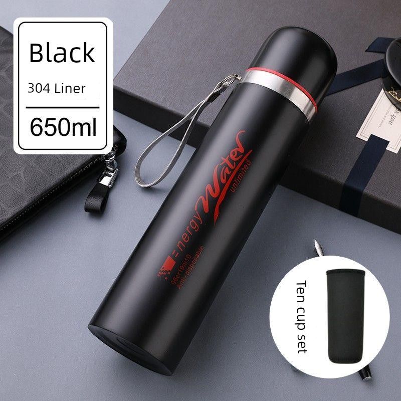 Factory Direct Sale of All Stainless Steel Thermos Cups, 304 Stainless Steel Large Capacity Thermos Cup, Outdoor Portable Travel Bullet-Style Thermos