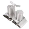 2PCS Kitchen Seasoning Jars 304 Stainless Steel Seasoning Container Condiment Bottle with Rack for