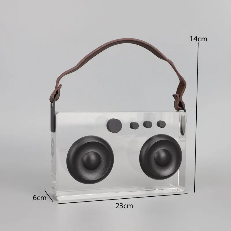 Metal Geometry Art Crystal Phonograph, Speaker, Broadcasting Machine, Model Decoration Ornament, Home Decoration Crafts