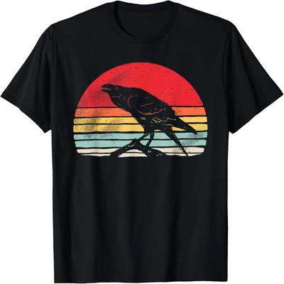 Vintage Retro Raven Shirt Crow Bird Lover Gift T-Shirt