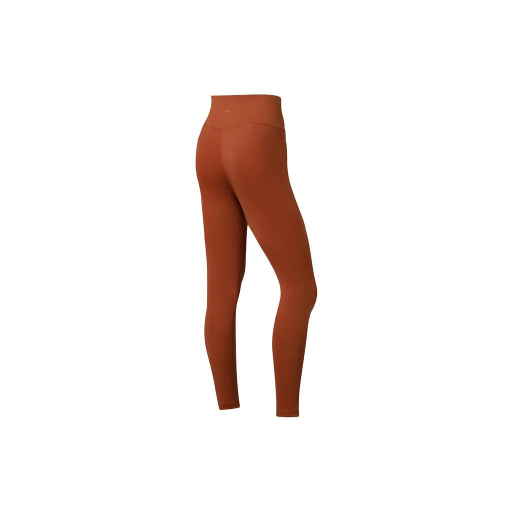 Li Ning Solid Color High Waist Shaping Fitness Pants Women Bottoms Brown-Red AULS052-16