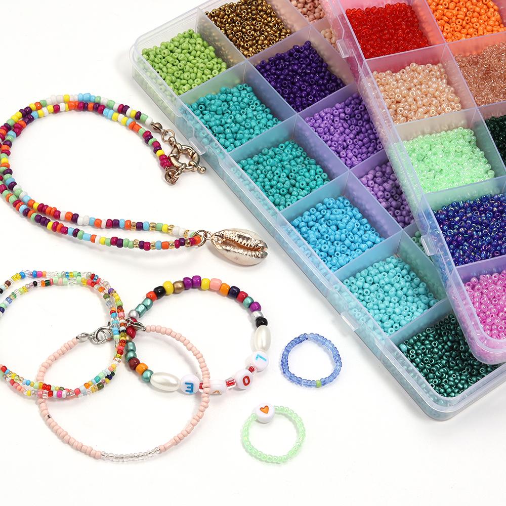 24 Colors/Box Seed Beads Round Seed Beads Loose Spacer Beads For Women Girl DIY Bracelet Necklace Jewelry Making Accessories