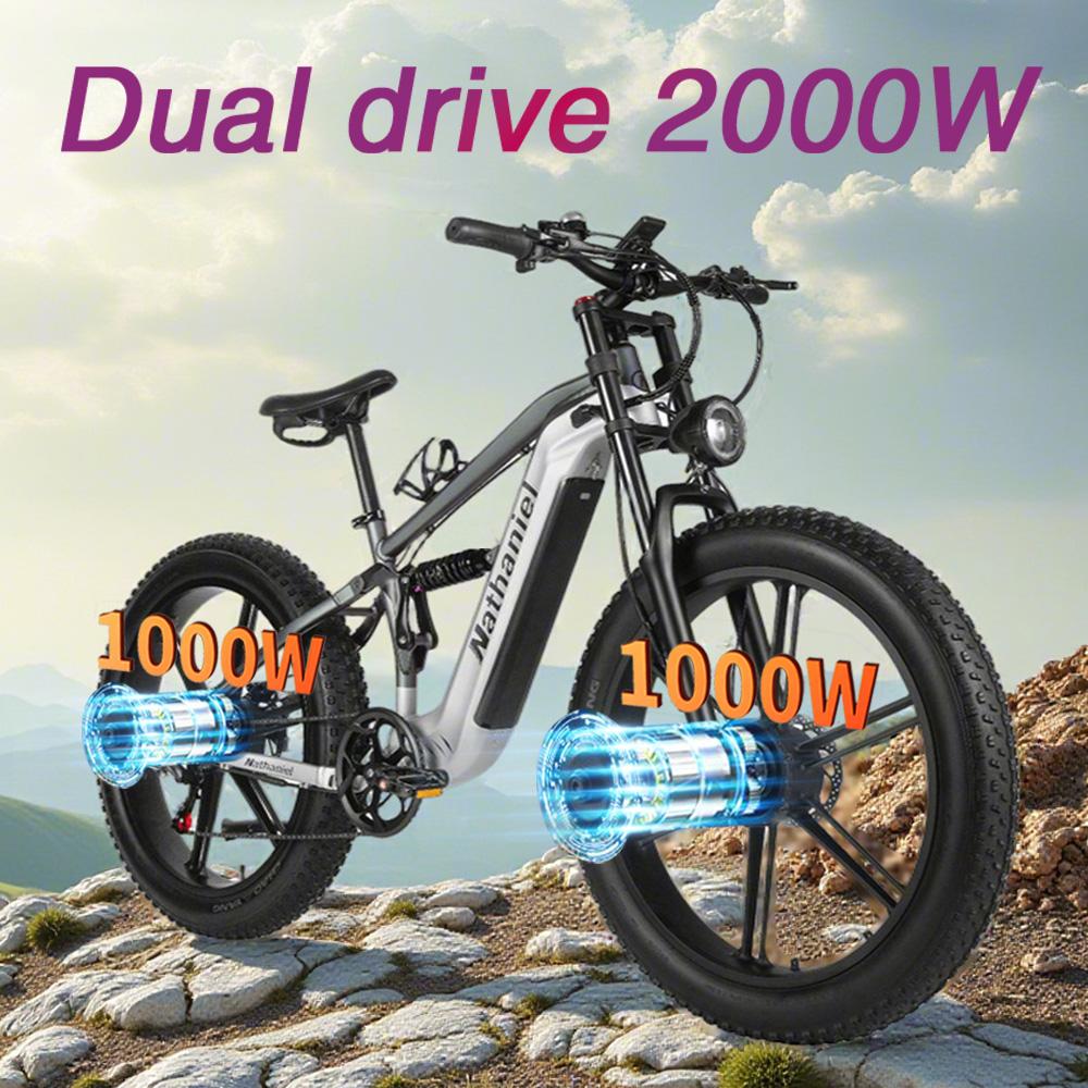 Nathaniel SYR09 E-bike,Dual motor,26*4.0Fat tire,All terrain off-road Ebike