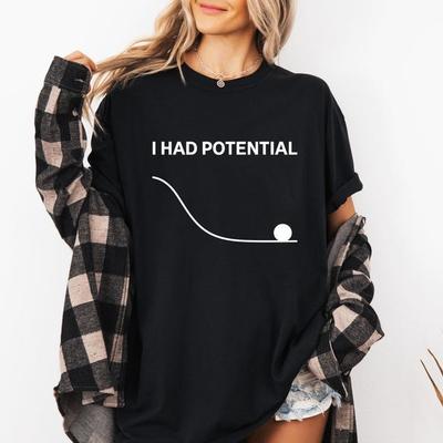 2026 Summer Fashion TeeI Had Potential T-shirt, Project Hail Mary Tee, Funny Quote Shirt Hip Hop Streetwear Oversized Tshirt Short Sleeve Casual