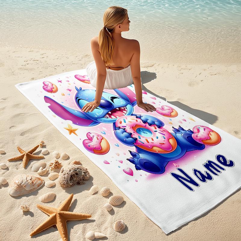 Personalized Angel Stitch Book Beach Towel Microfiber Beach Towel Thin Absorbent for Beach Swimming Yoga Bath Sports. 0910308