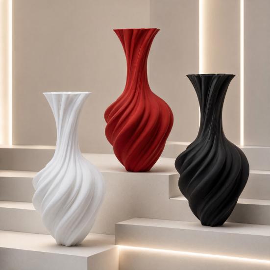 3D-gedruckte Spiralvase, Moderner minimalistischer Blumentopf für Trockenblumen, Nordische Kunstdekoration für Regale, Kreative Geschenkideen