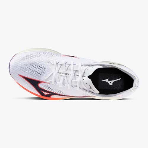 Mizuno Wave Rebellion Pro Low Running Shoes, White, Navy, and Pink, Size 26.5 cm, 2E