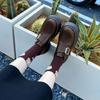 Buckle Platform Loafers Women's Shoes New Versatile British Style Small Leather Shoes Women Metal Belt Fastener Platform Shoes